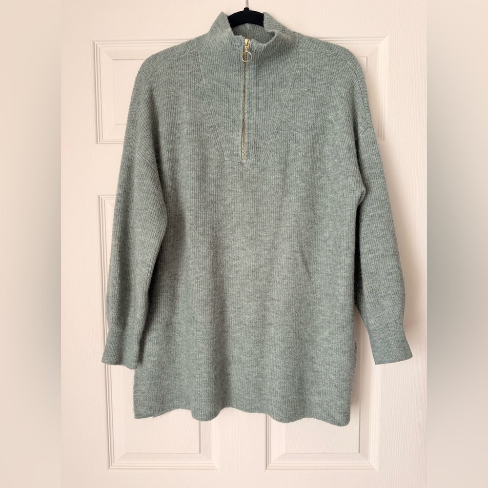 Loft Half-Zip Sweater in Seafoam Green
